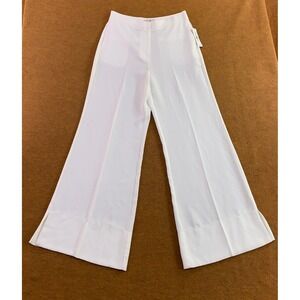 Setre Womens XL White Wide Leg High Waisted Side Slit Dress Pants NWT *Flaw
